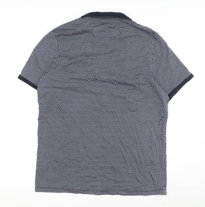 Ted Baker Men's Blue Geometric Polo Shirt L