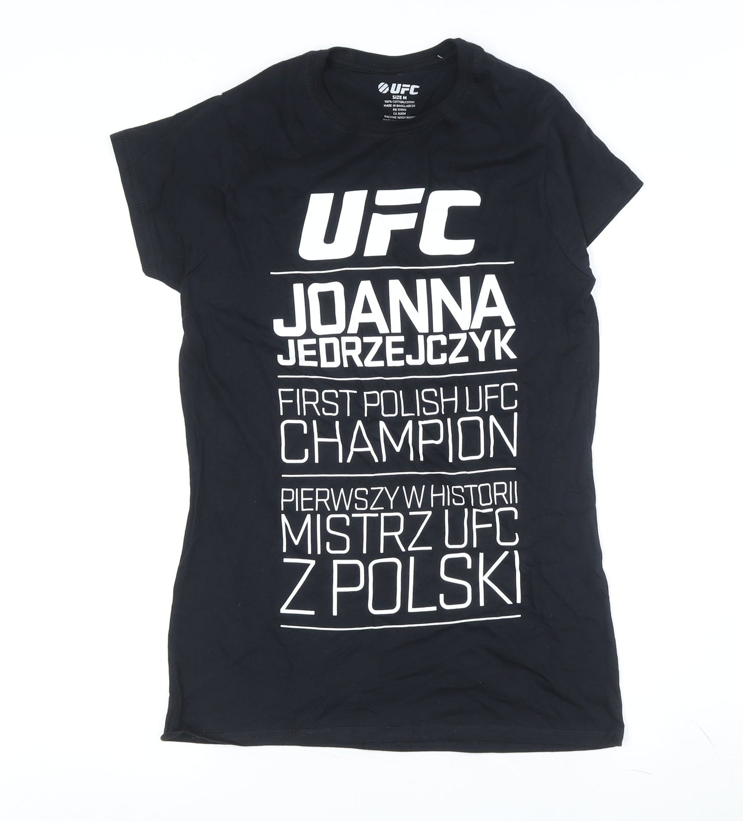 Unisex Adults UK Size M UFC Black Basic T-Shirt