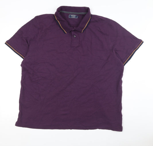 Maine Men's Purple 2XL Polo Shirt - Short Sleeve Cotton