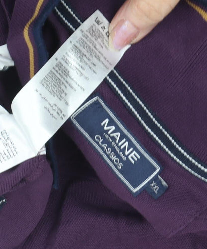 Maine Men's Purple 2XL Polo Shirt - Short Sleeve Cotton
