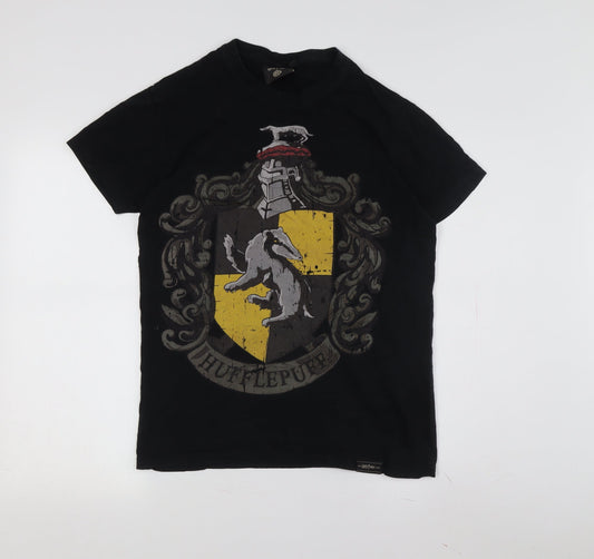 The Harry Potter Shop Black Hufflepuff Men's T-Shirt, Size S