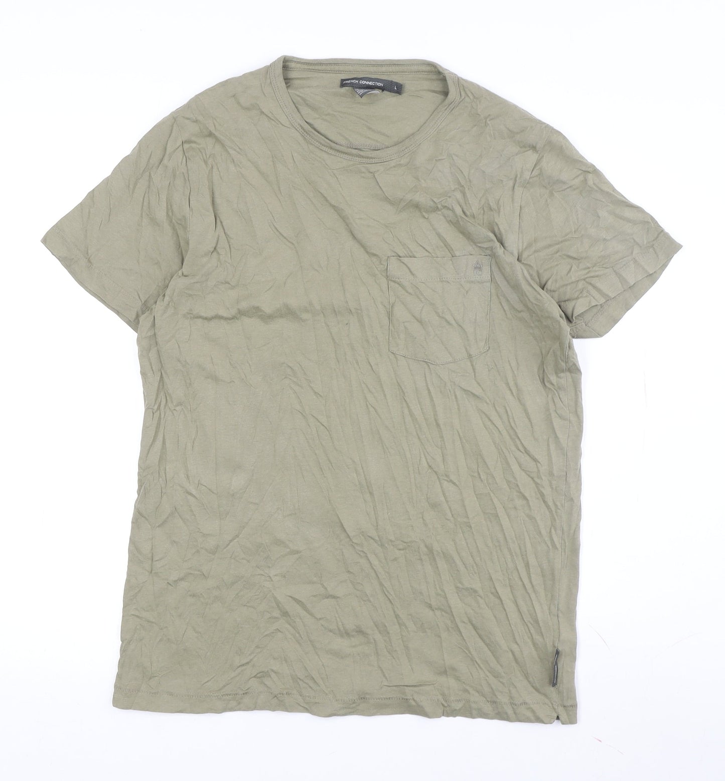 Mens UK Size L French Connection Green  T-Shirt