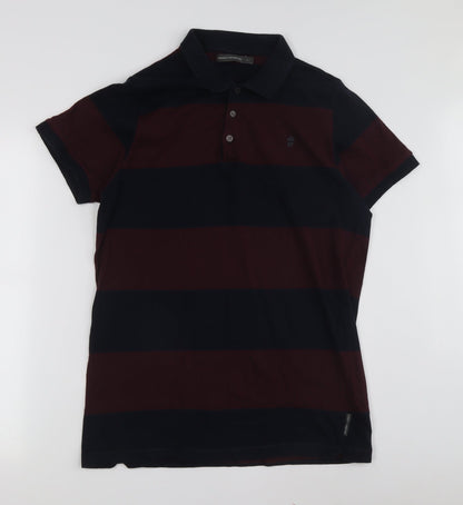 French Connection Men's Multicoloured Polo, L, Striped
