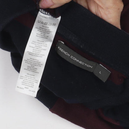 French Connection Men's Multicoloured Polo, L, Striped