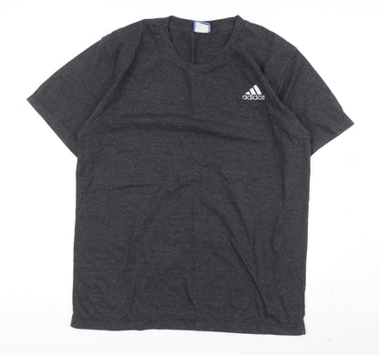Adidas Men's Grey Short Sleeve T-Shirt Medium