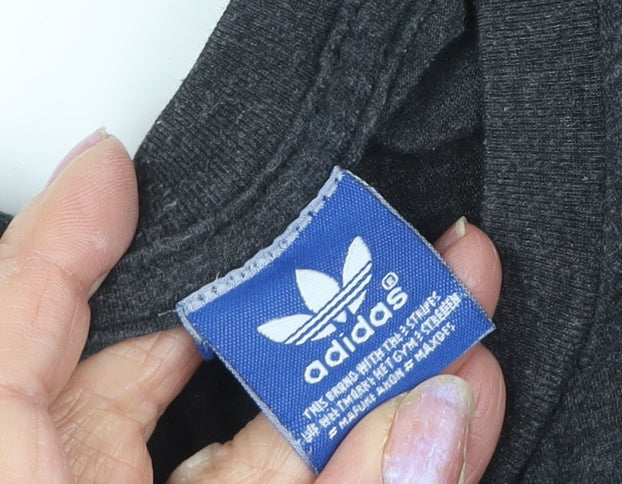 Adidas Men's Grey Short Sleeve T-Shirt Medium