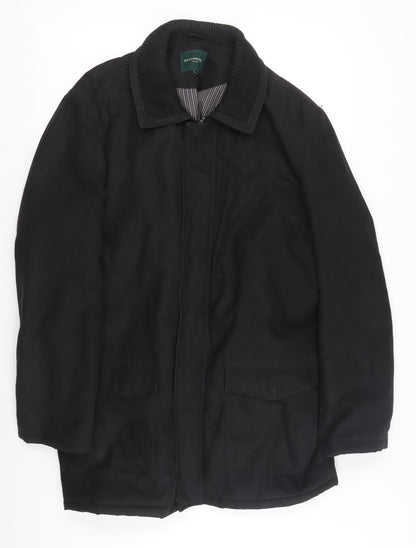 Mens UK Size M Greenwoods Black Overcoat