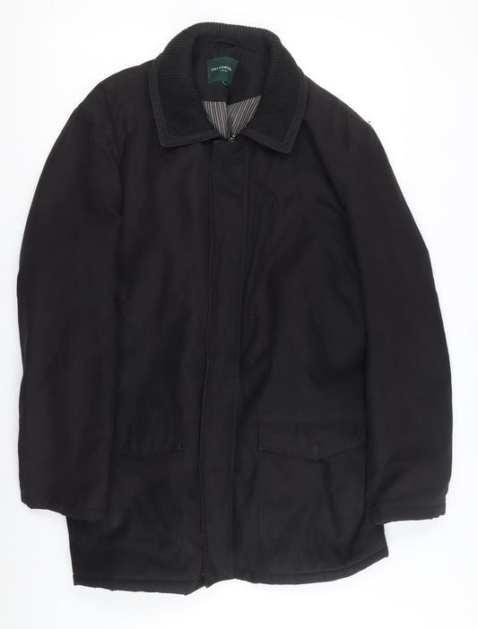 Mens UK Size M Greenwoods Black Overcoat