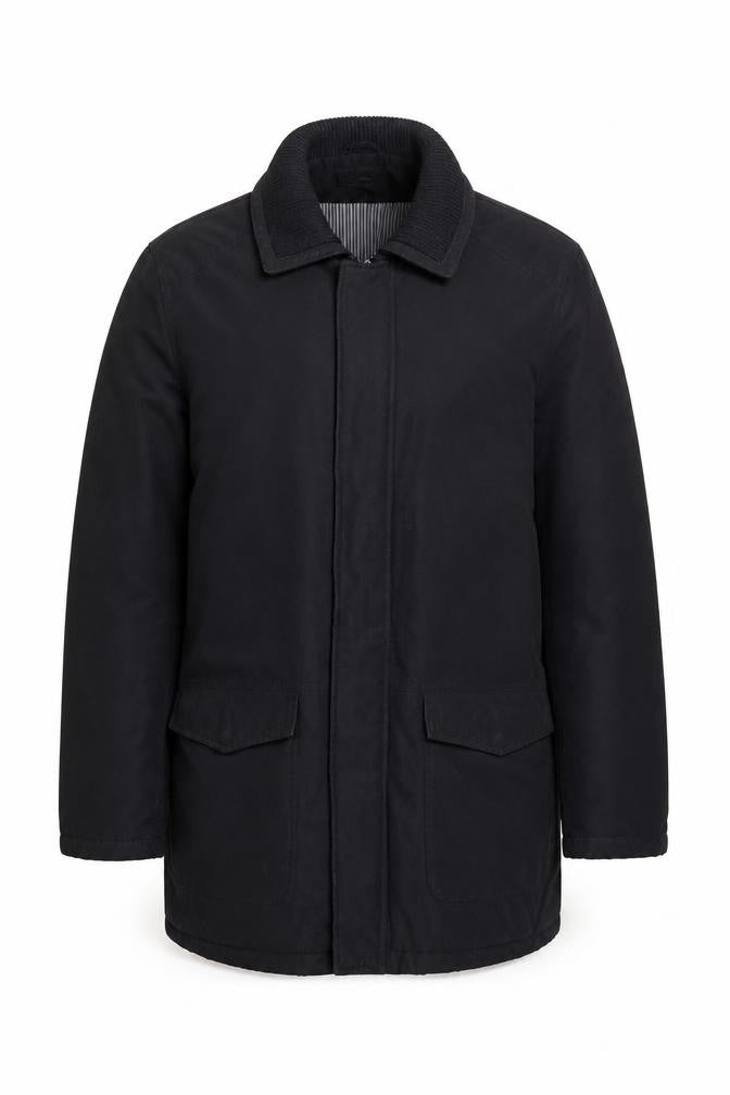 Mens UK Size M Greenwoods Black Overcoat