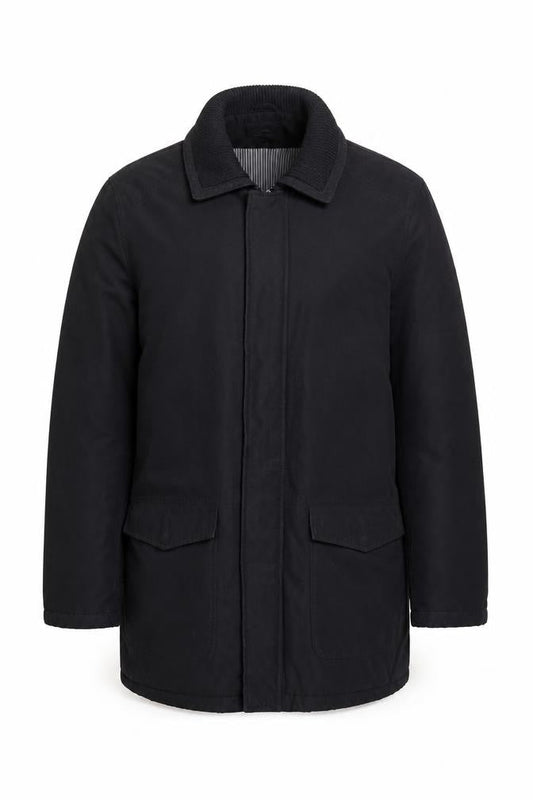 Mens UK Size M Greenwoods Black Overcoat