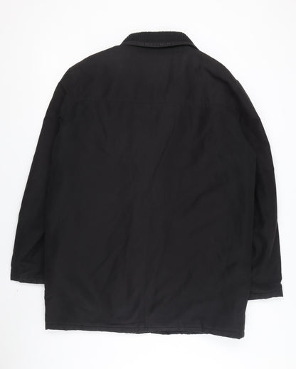 Mens UK Size M Greenwoods Black Overcoat