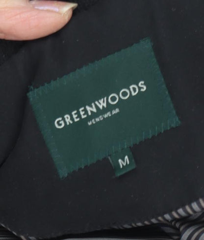 Mens UK Size M Greenwoods Black Overcoat