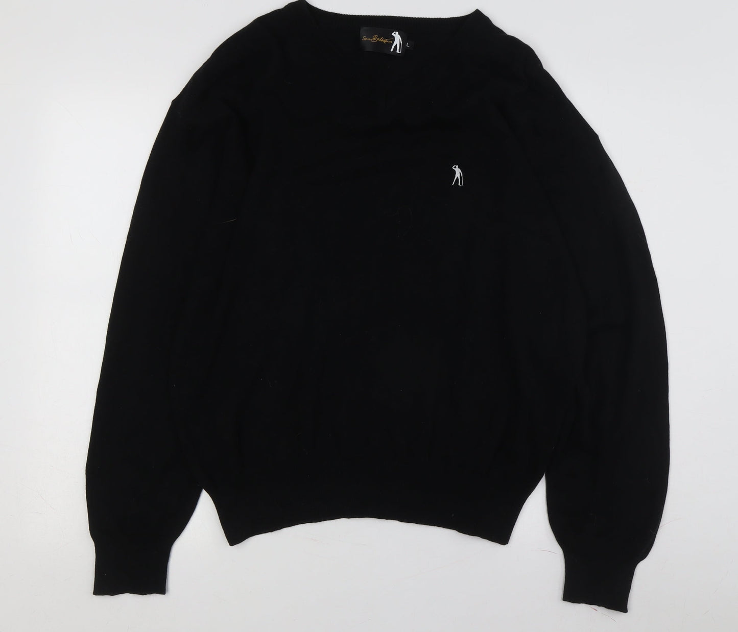 Sean Balketos Men's Black V-Neck Sweater - Size L