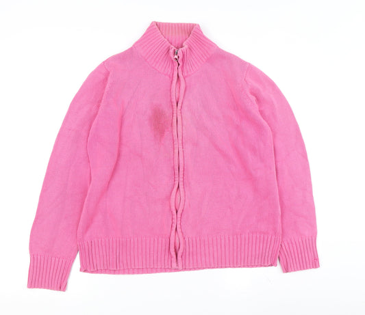 Womens UK Size L EWM Pure Classics Pink Full Zip Jumper