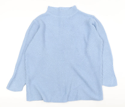 Damart Women's Blue Mock Neck Pullover Jumper, L