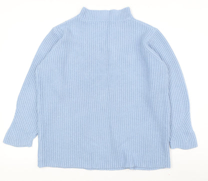 Damart Women's Blue Mock Neck Pullover Jumper, L