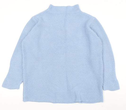 Damart Women's Blue Mock Neck Pullover Jumper, L