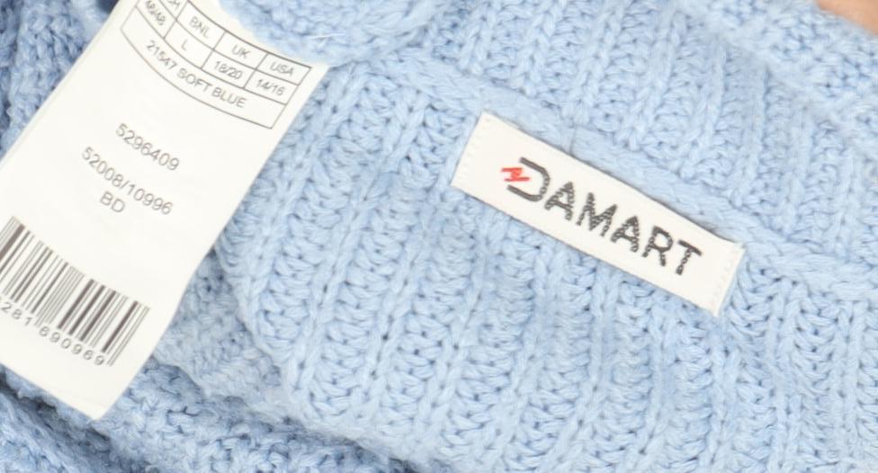 Damart Women's Blue Mock Neck Pullover Jumper, L
