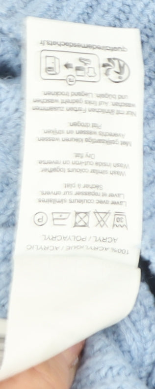 Damart Women's Blue Mock Neck Pullover Jumper, L