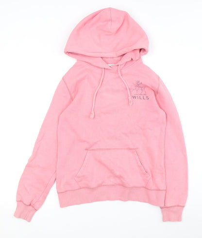 Womens UK Size M Jack Wills Pink Pullover Hoodie