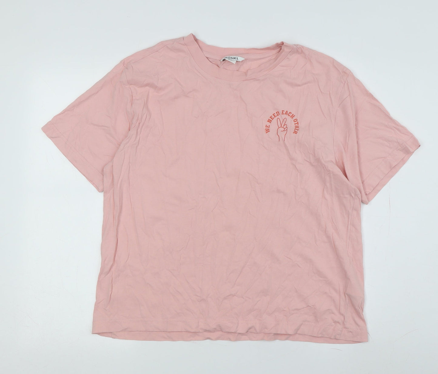 Womens UK Size M Monki Pink Basic T-Shirt