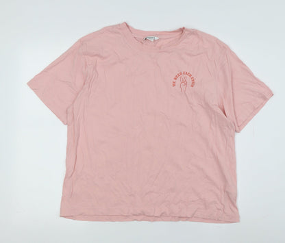 Womens UK Size M Monki Pink Basic T-Shirt