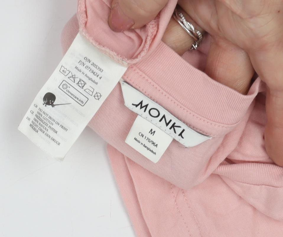Womens UK Size M Monki Pink Basic T-Shirt