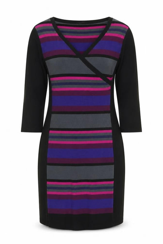 Jane Ashley Women's Multicoloured Striped Pencil Dress
