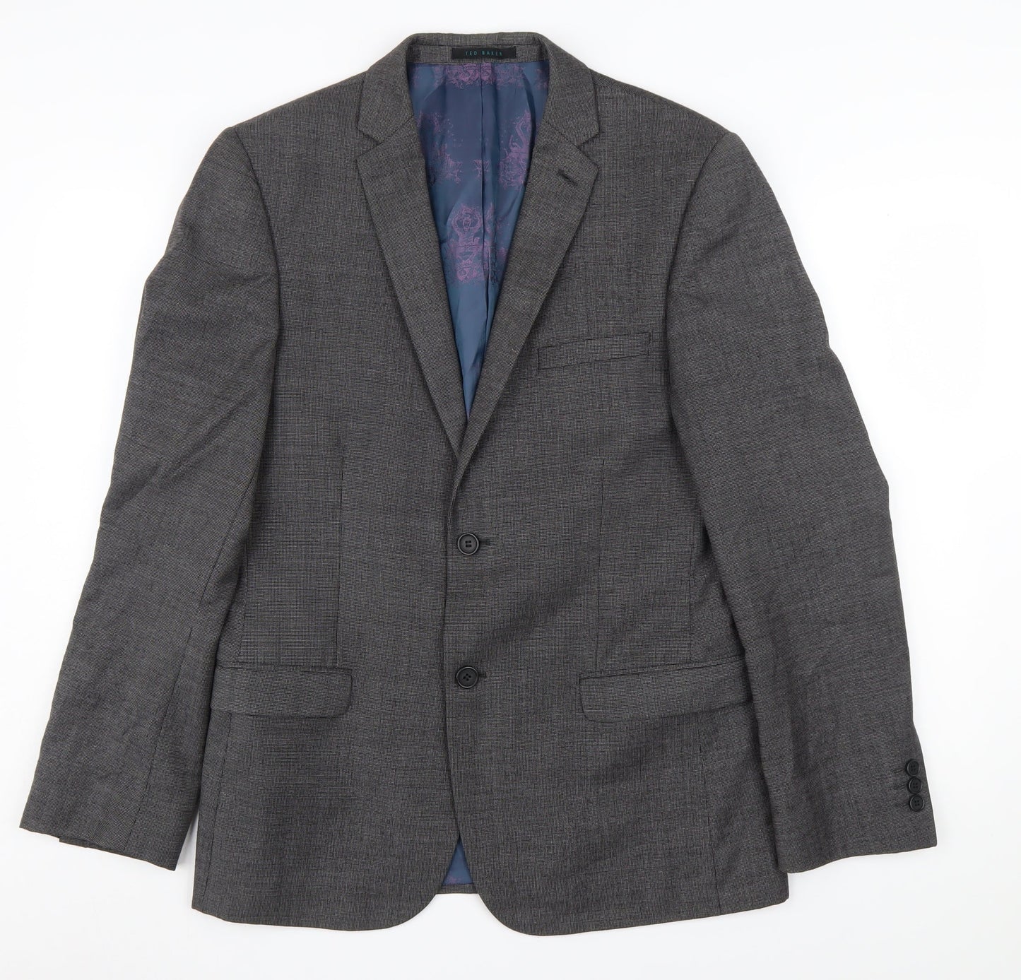 Mens UK Size 38 Ted Baker Regular Grey Suit Jacket