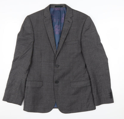 Mens UK Size 38 Ted Baker Regular Grey Suit Jacket