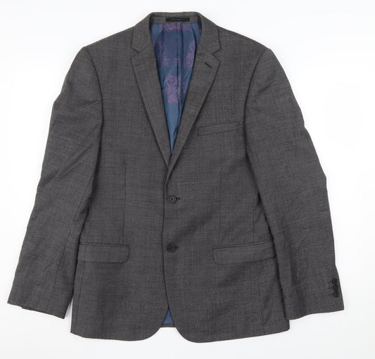 Mens UK Size 38 Ted Baker Regular Grey Suit Jacket