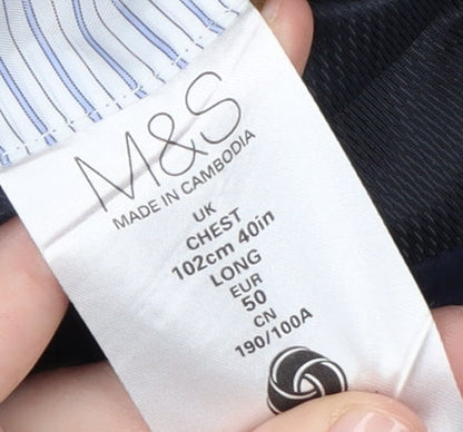 Mens UK Size 40 Marks and Spencer Regular Blue Suit Jacket