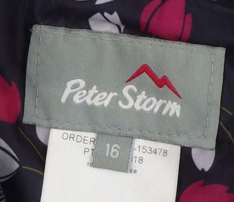 Womens UK Size 16 Peter Storm Multicoloured Rain Coat