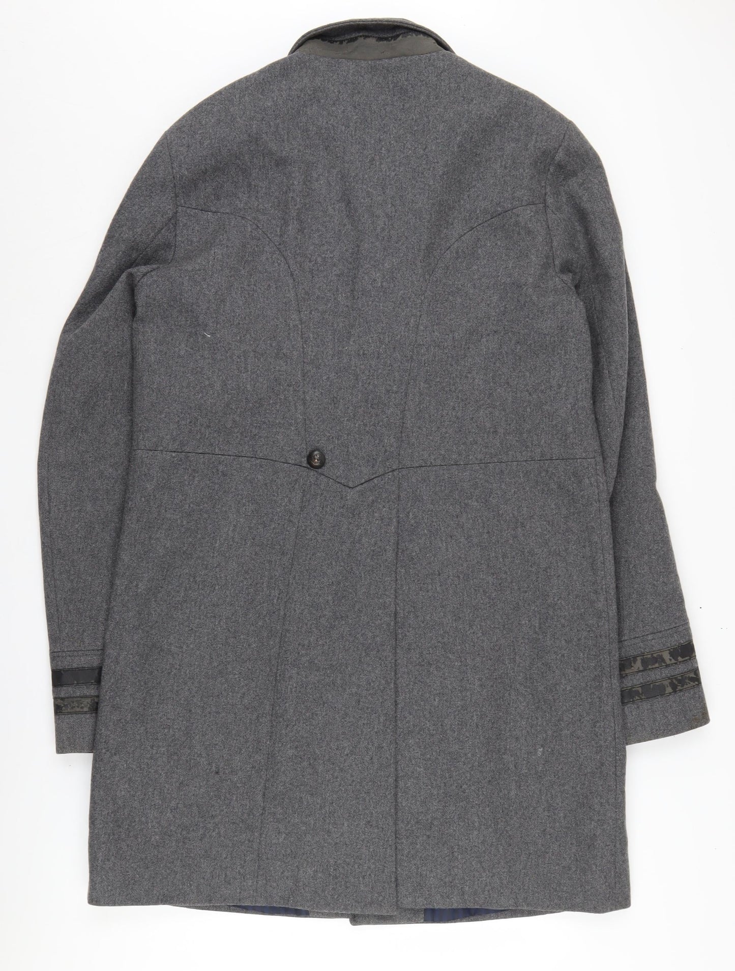 Mens UK Size L River Island Grey Pea Coat