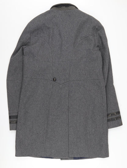 Mens UK Size L River Island Grey Pea Coat