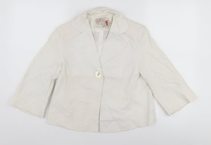 Missy In Love Women's White Blazer Size 10
