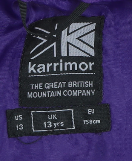 Karrimor Girls Pink Hooded Jacket 13 Years Water Resistant