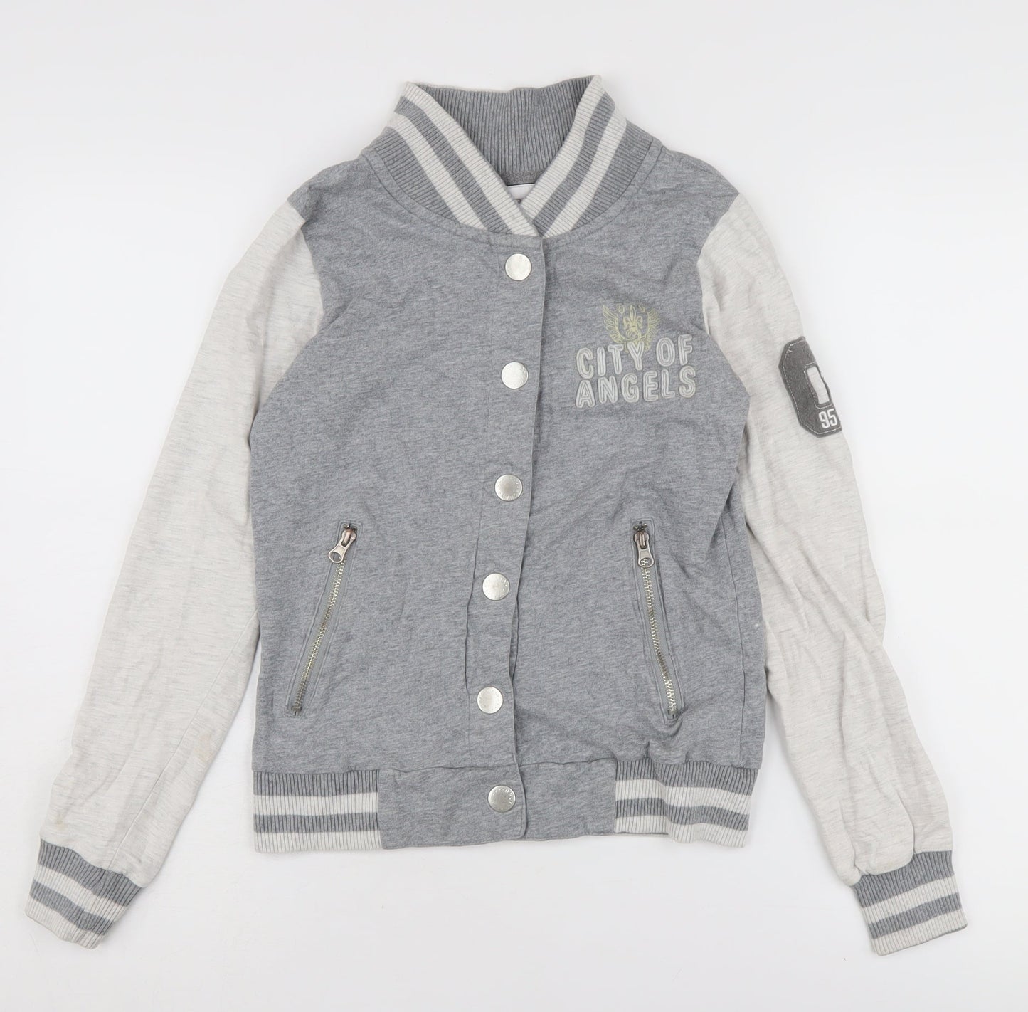 ONLY Girls Grey Hooded Cardigan L - Casual Style