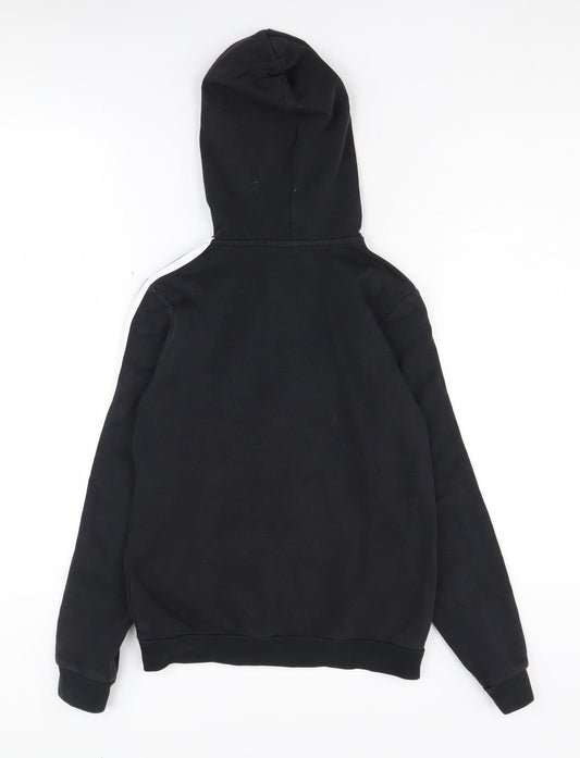 Back view of Adidas boys’ black full zip hoodie - 11-12 years