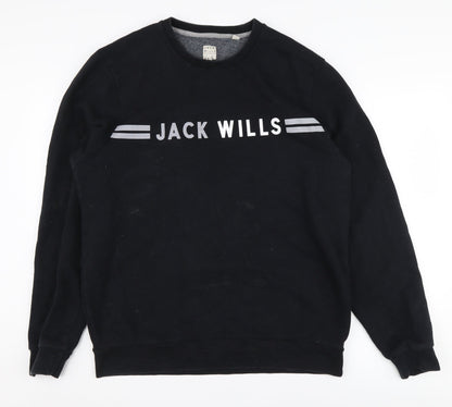 Mens UK Size XL Jack Wills Black Pullover Sweatshirt