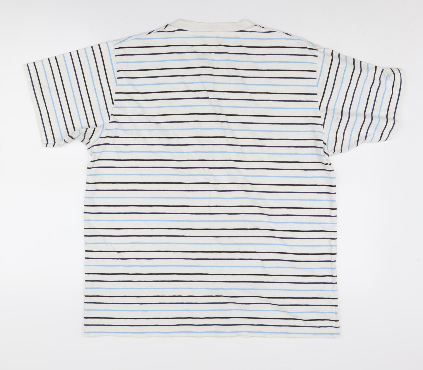UT Men's White & Blue Striped T-Shirt L