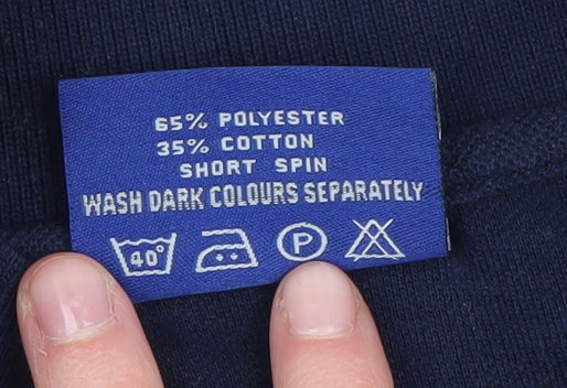 Zantos Men's Blue Polo Shirt Medium Solid Slim Casual