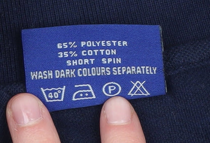 Zantos Men's Blue Polo Shirt Medium Solid Slim Casual