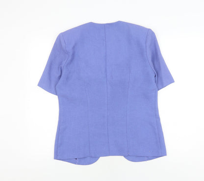 Monti Women Purple Blouse Size 12 Short Sleeve V-Neck