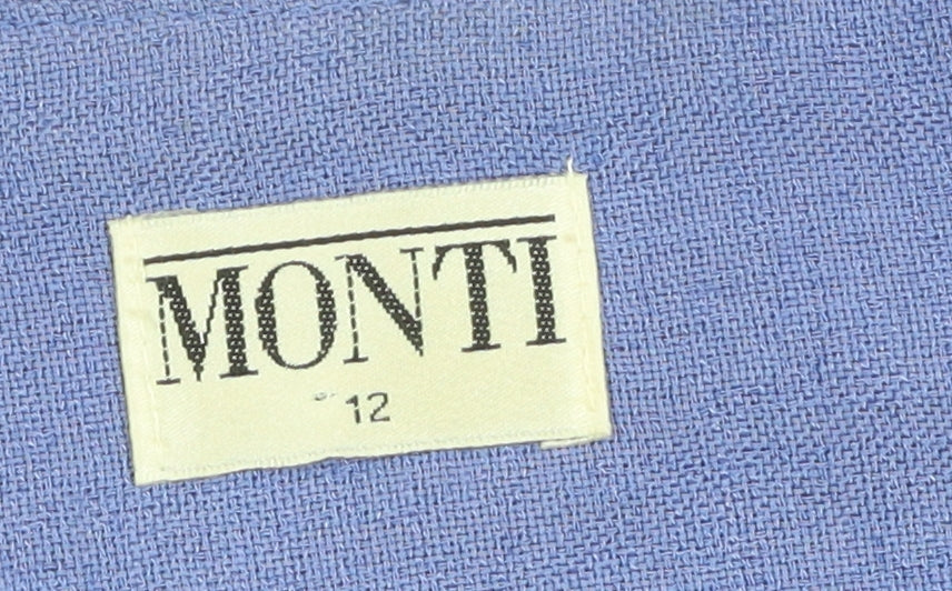 Monti Women Purple Blouse Size 12 Short Sleeve V-Neck