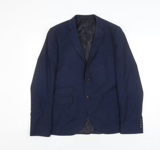 Mens UK Size 40 Topman Regular Blue Suit Jacket