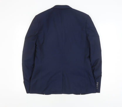 Mens UK Size 40 Topman Regular Blue Suit Jacket