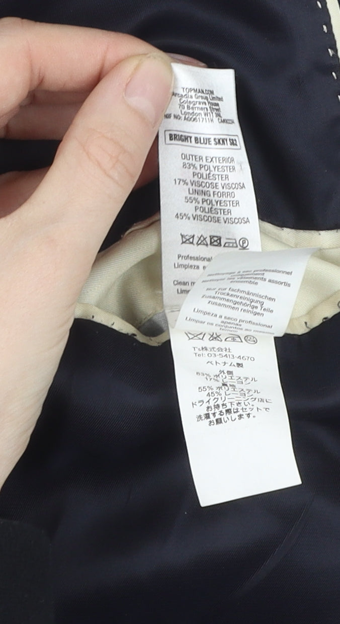 Mens UK Size 40 Topman Regular Blue Suit Jacket