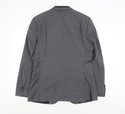 Mens UK Size 40 River Island Regular Grey Suit Jacket