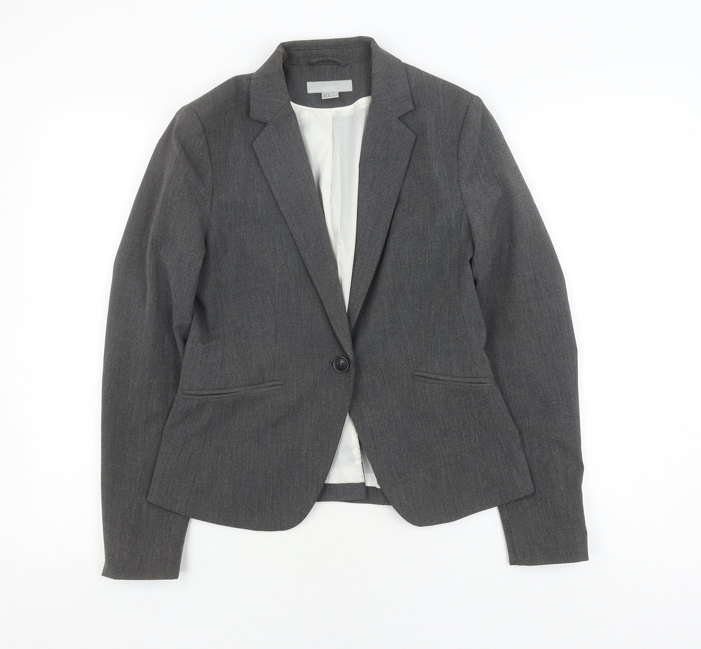 H&M Women's Grey Slim Fit Suit Jacket Size 10